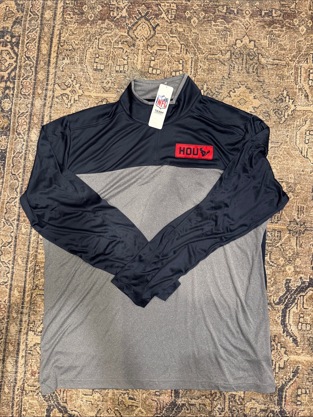 NFL HOU Men's Two-Tone Black & Gray Pullover
